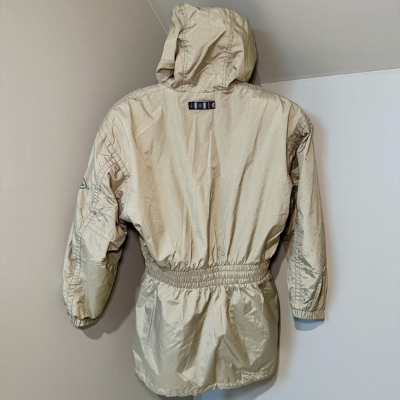 Vintage Obermeyer Fanciful women’s ski jacket beige size 6 full zip hood pockets - Picture 2 of 8